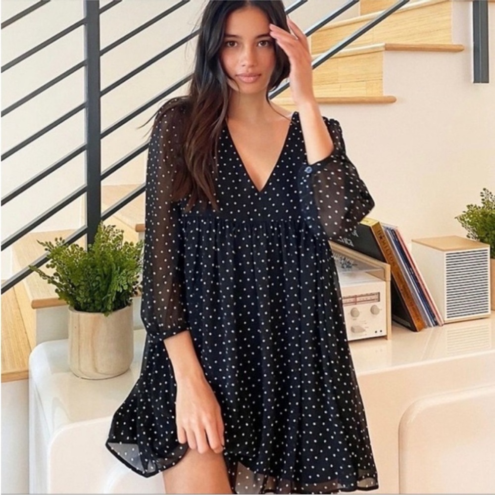Sunday Best Black Polka Dot Mini Dress